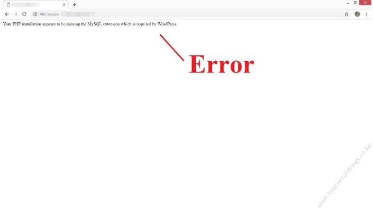 Error: Your PHP installation appears to be missing the MySQL extension which is required by WordPress