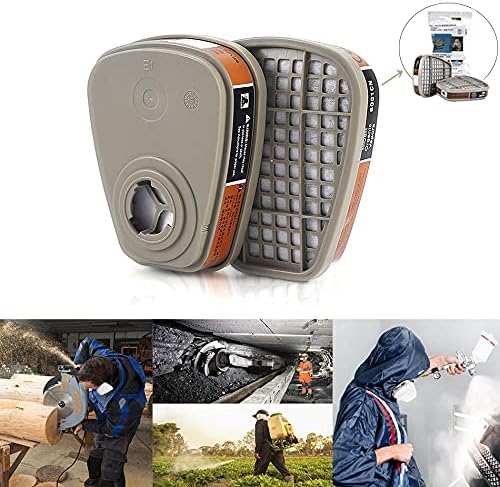 6001 Organic Vapor Cartridge with Activated Carbon Filters for 6100:6200:6800:7502:FF402 Gas Masks-10 6001 Organic Vapor Cartridge with Activated Carbon Filters for 6100:6200:6800:7502:FF402 Gas Masks-10