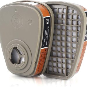 6001 Organic Vapor Cartridge with Activated Carbon Filters for 6100/6200/6800/7502/FF402 Gas Masks - 2pcs