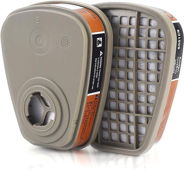 6001 Organic Vapor Cartridge with Activated Carbon Filters for 6100:6200:6800:7502:FF402 Gas Masks-11 6001 Organic Vapor Cartridge with Activated Carbon Filters for 6100:6200:6800:7502:FF402 Gas Masks-11
