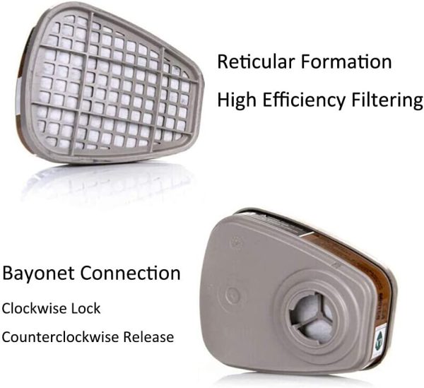 6001 Organic Vapor Cartridge with Activated Carbon Filters for 6100:6200:6800:7502:FF402 Gas Masks-8 6001 Organic Vapor Cartridge with Activated Carbon Filters for 6100:6200:6800:7502:FF402 Gas Masks-8