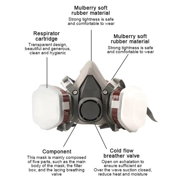 Half Face Gas Mask Respirator 6200-4 Half Face Gas Mask Respirator 6200-4